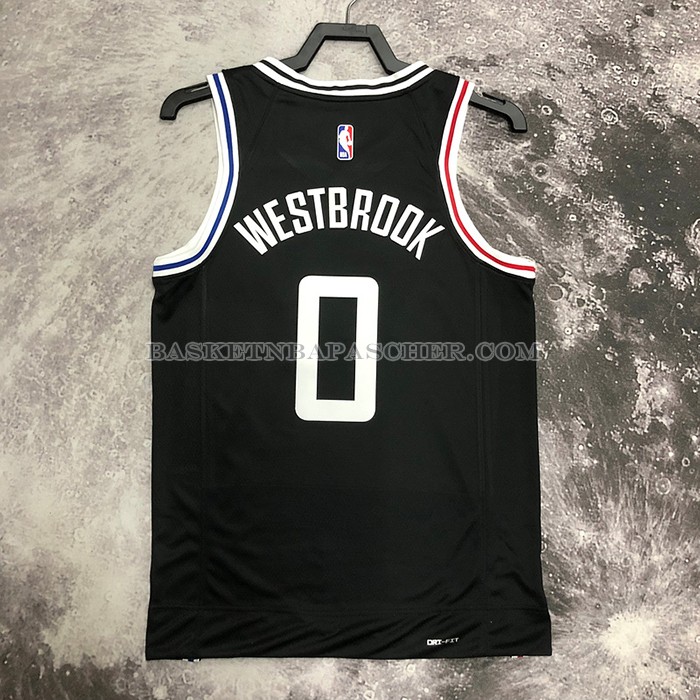Maillot Los Angeles Clippers Russell Westbrook NO 0 Ville 2022-23 Noir